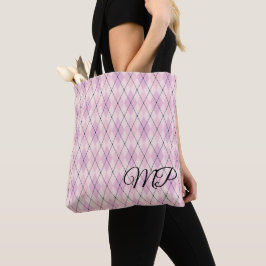 Roze Argylepatroon met Schakeringen Tote Bag