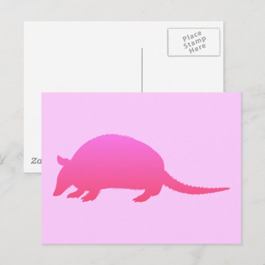 Roze Armadillo Briefkaart (Voorkant / Achterkant)