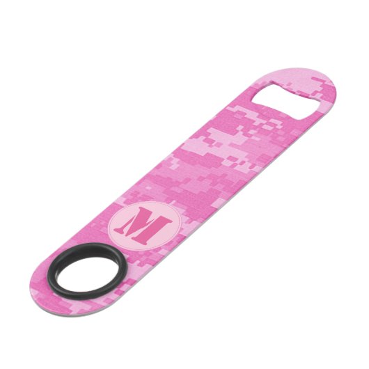 Roze ARMY ACU Camo Camouflage Bottle Open Speed Flessenopener (Voorkant Gekanteld)