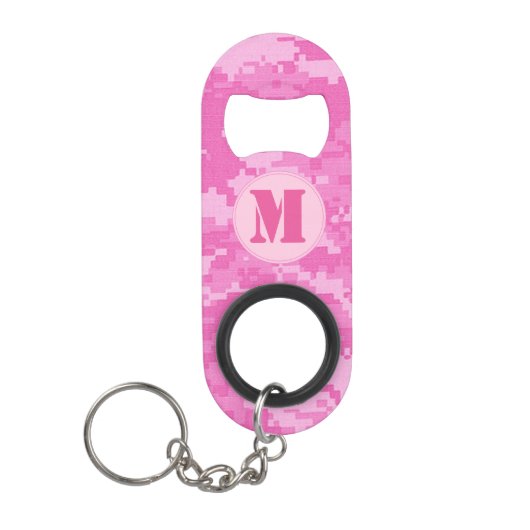 Roze ARMY ACU Camo Pet Open Sleutelhanger Sleutelhanger Flessenopener (Voorkant)