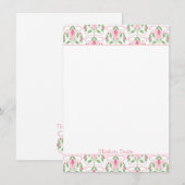 Roze Art Deco Baby shower Dank u Opmerkingen Bedankkaart (Voorkant / Achterkant)