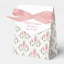 Roze Art Deco Baby shower Favor Box Bedankdoosjes