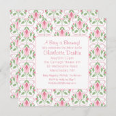 Roze Art Deco Baby shower Uitnodiging (Voorkant / Achterkant)