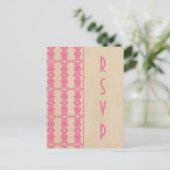 Roze Art Deco Border RSVP Briefkaart (Staand voorkant)
