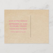 Roze Art Deco Border Save the Date Briefkaart (Achterkant)