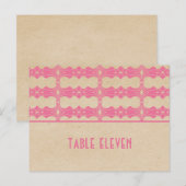 Roze Art Deco Border Table Number Briefkaart (Voorkant / Achterkant)