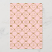 Roze Art Deco Bruiloft Menu (Achterkant)