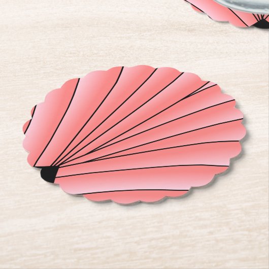 Roze Art Deco Design Kartonnen Onderzetters (Gekanteld)