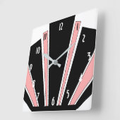 Roze Art Deco Design Vierkante Klok (Hoek)