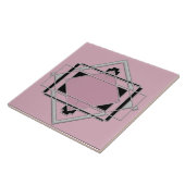 Roze Art Deco Keramische Tegel. Tegeltje (Zijkant)