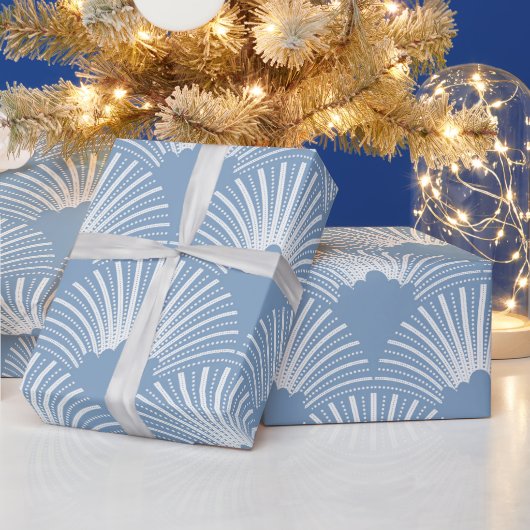 Roze art-deco-patroon op witte achtergrond cadeaupapier (Feestdagen)