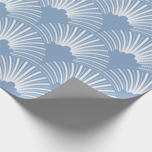 Roze art-deco-patroon op witte achtergrond cadeaupapier (Hoek)