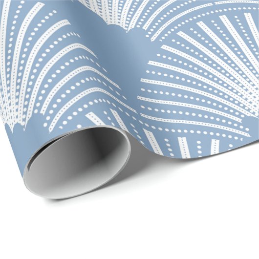 Roze art-deco-patroon op witte achtergrond cadeaupapier (Rol Hoek)