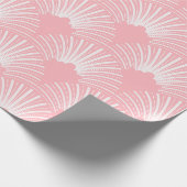 Roze art-deco-patroon op witte achtergrond cadeaupapier (Hoek)