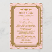 Roze Art Deco Trouwprogramma's Programmakaart (Voorkant)