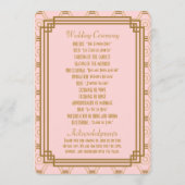 Roze Art Deco Trouwprogramma's Programmakaart (Achterkant)