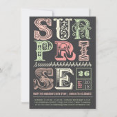 Roze art Deco verrassende partij Volwassenen uitno Kaart (Voorkant)