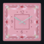 Roze Art Deco Vierkante Klok<br><div class="desc">Geweldig design. Je zult het leuk vinden als anderen. U kunt dit ontwerp vrij gebruiken voor andere producten of jouw tekst toevoegen. Met vriendelijke groet. Volg me voor meer. Een leuke dag.</div>