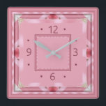 Roze Art Deco Vierkante Klok<br><div class="desc">Geweldig design. Je zult het leuk vinden als anderen. U kunt dit ontwerp vrij gebruiken voor andere producten of jouw tekst toevoegen. Met vriendelijke groet. Volg me voor meer. Een leuke dag.</div>