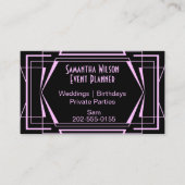 Roze Art Deco Visitekaartje (Voorkant)