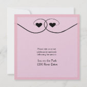 Roze Art Deco Wedding Uitnodiging (Achterkant)