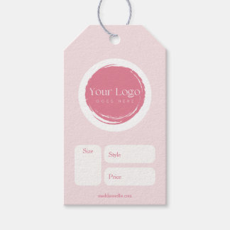 Roze Art Nouveau bloemige vrouwelijke prijskaart Cadeaulabel
