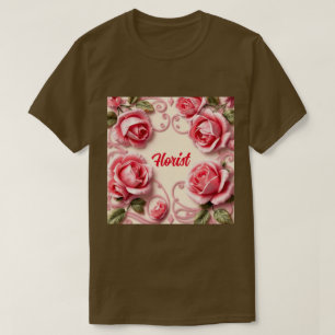 Roze Art Nouveau bloemist T-shirt