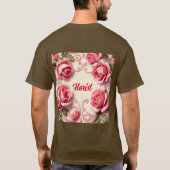 Roze Art Nouveau bloemist T-shirt (Achterkant)