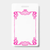 Roze Art Nouveau Border Badge (Achterkant)