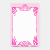 Roze Art Nouveau Border Post-it® Notes (Voorkant)
