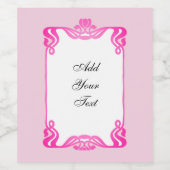 Roze Art Nouveau Border Wijn Etiket (Enkel label)