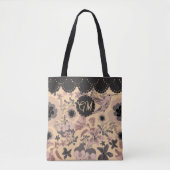  roze Art Nouveau Botanische kolibrie Tote Bag (Voorkant)