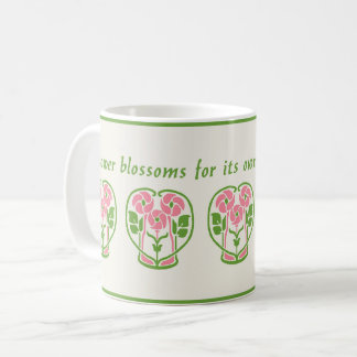 Roze Art Nouveau Flowers Koffie Mok