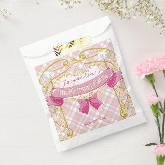 Roze Art Nouveau Prinses Verjaardag Bedankzakje