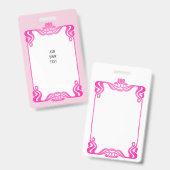 Roze Art Nouveau rand Badge (Voor- en achterkant)