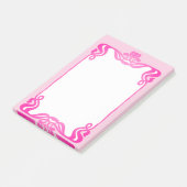 Roze Art Nouveau rand Post-it® Notes (Schuin)