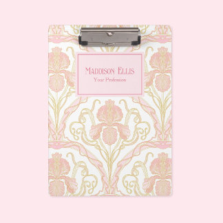Roze Art Nouveau Vrouwelijke Zakelijke Kunst Klembord