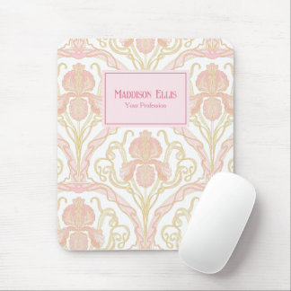 Roze Art Nouveau Vrouwelijke Zakelijke Kunst Muismat