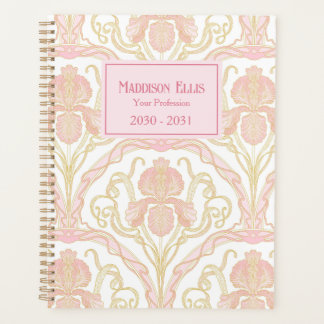 Roze Art Nouveau Vrouwelijke Zakelijke Kunst Planner