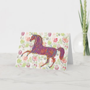   roze Art Paard Note Kaart