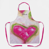 Roze Artistic Hearts Chalk met de hand geschilderd Schort (Voorkant)