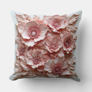 Roze Artistiek Botanisch Papierambacht Design Kussen