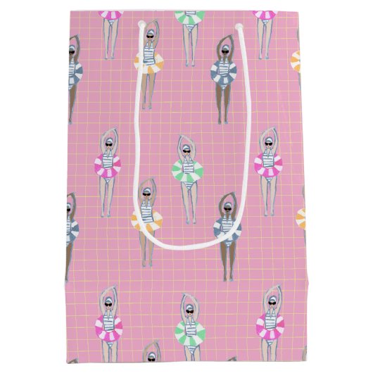 Roze  Artistieke Zwembaan Medium Cadeauzakje (Achterkant)