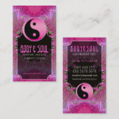 Roze Artistry YinYang New age Yoga Visitekaartjes (Voorkant / Achterkant)