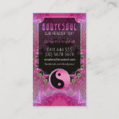 Roze Artistry YinYang New age Yoga Visitekaartjes (Achterkant)