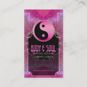 Roze Artistry YinYang New age Yoga Visitekaartjes