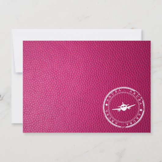 Roze Aruba Bedankkaart (Achterkant)