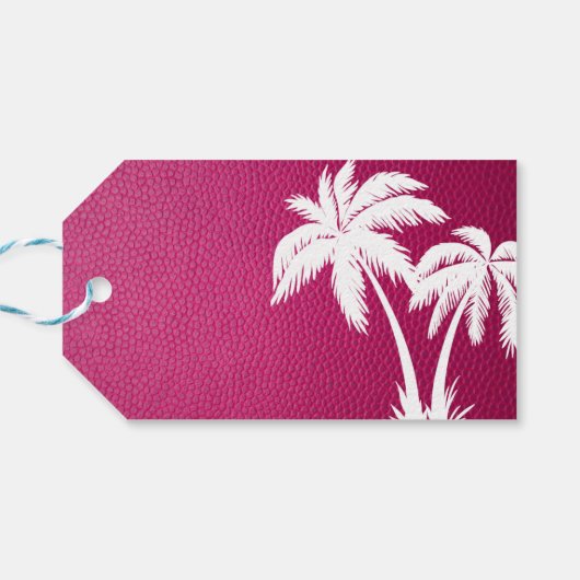 Roze Aruba bruiloft foto Cadeaulabel (Achterkant Horizontaal)