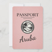 Roze Aruba Paspoort bruiloft uitnodiging (Achterkant)