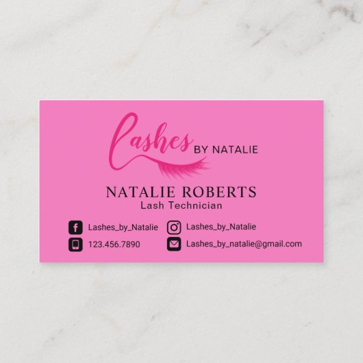 Roze as Logo Eyelash Extensions Salon Loyalty (Achterkant)